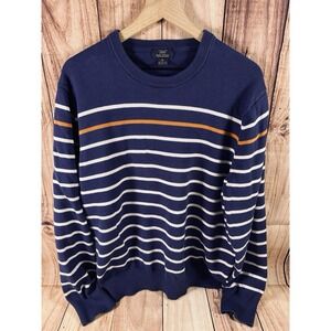 Brooks Brothers 346 Sweater Mens X-Large Striped Cashmere Blue Preppy Golf XL
